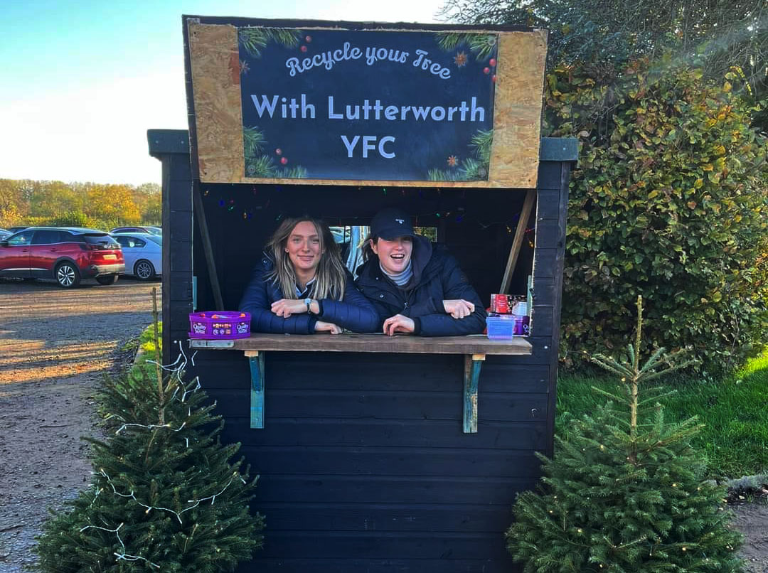Two Female Farmers recycling service by Lutterworth Young Farmers